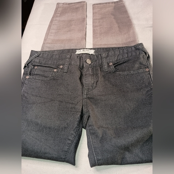 FREE PEOPLE Western Preppy Designer Gray Tan Brown Denim Jeans (#1,158) - Picture 3 of 8